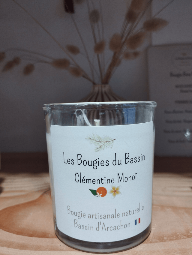 Clémentine-Monoï - Bougie artisanale - plus de 30 heures de combustion (1)