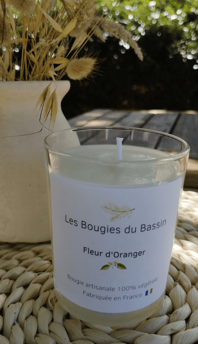 Fleur d'Oranger -Bougie artisanale - plus de 30 heures de combustion